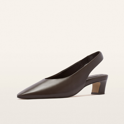 Noa Chocolate Leather Heels