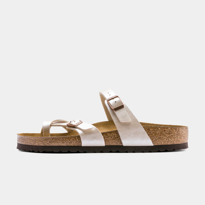 Mayari Birko-Flor Graceful Pearl White Sandals