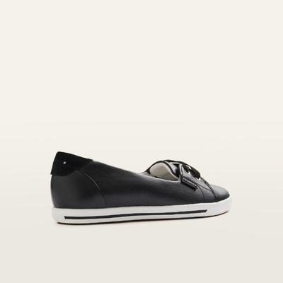 Hannah Iii Black Punched Leather Sneakers