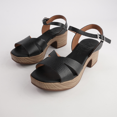 Phillipa Negro Leather Heels