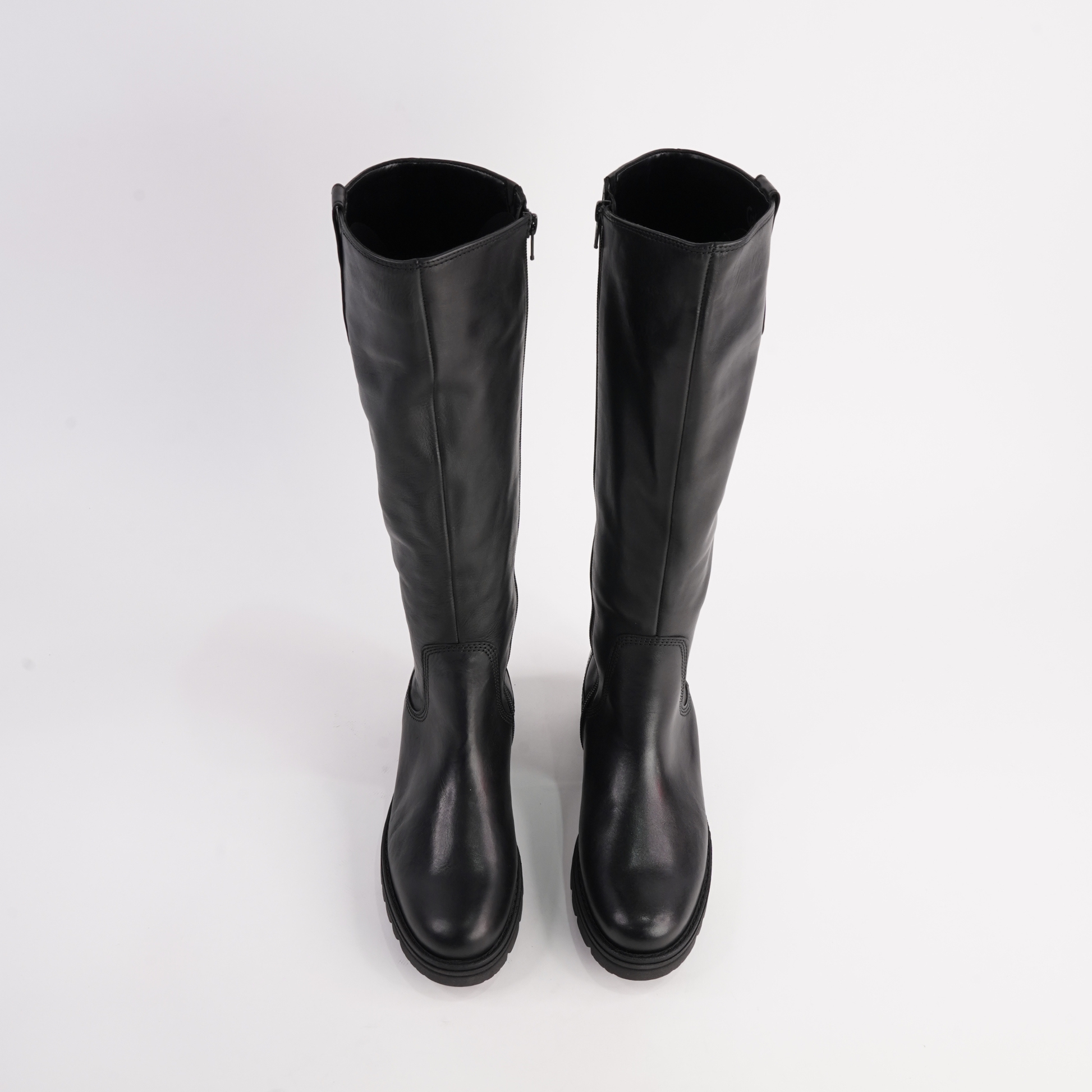 Mia Black Leather Knee High Boots