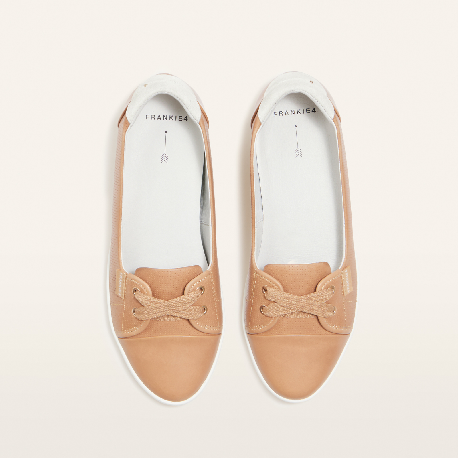 Hannah III Camel Punched Leather Sneakers