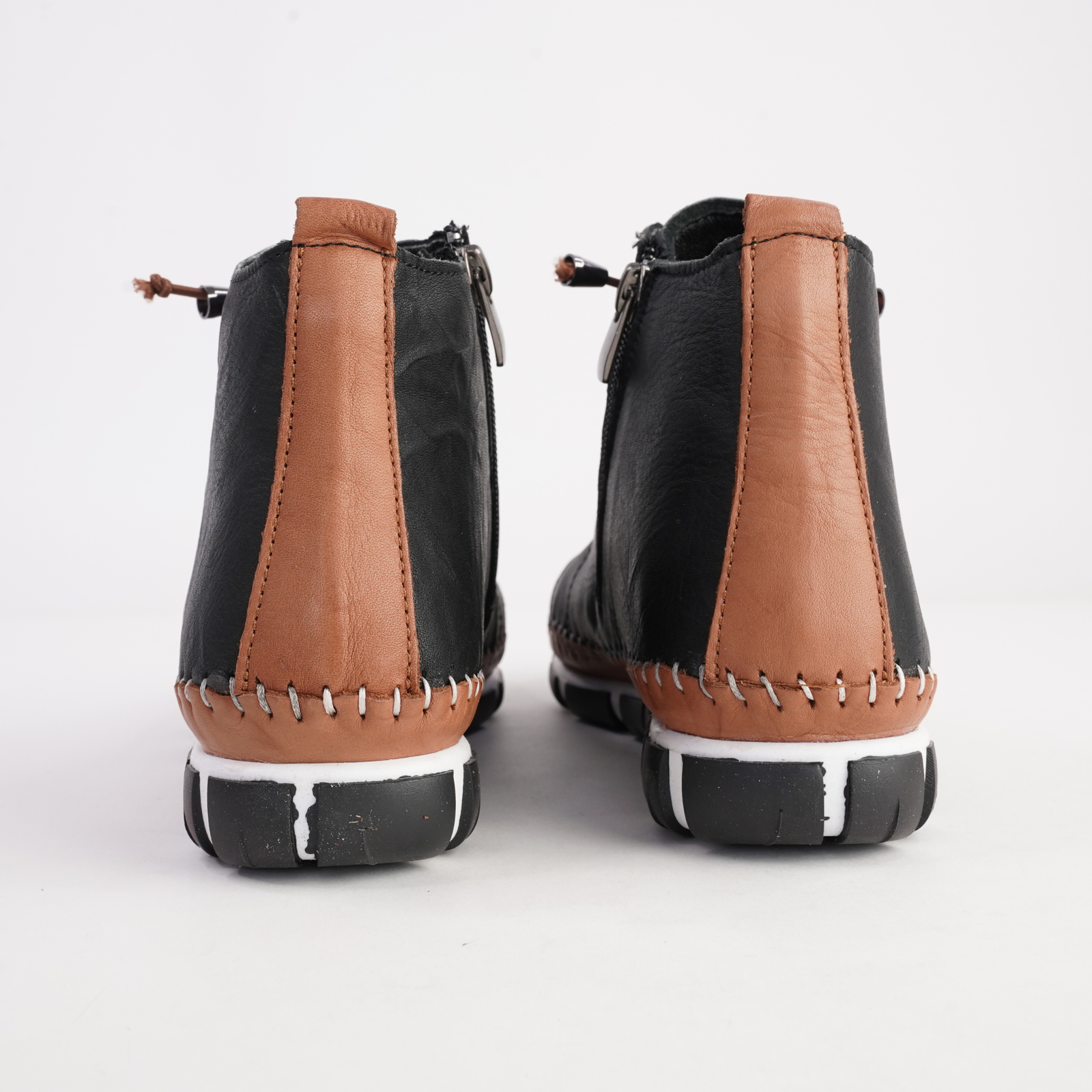 Christie Black Leather Lace Up Boots