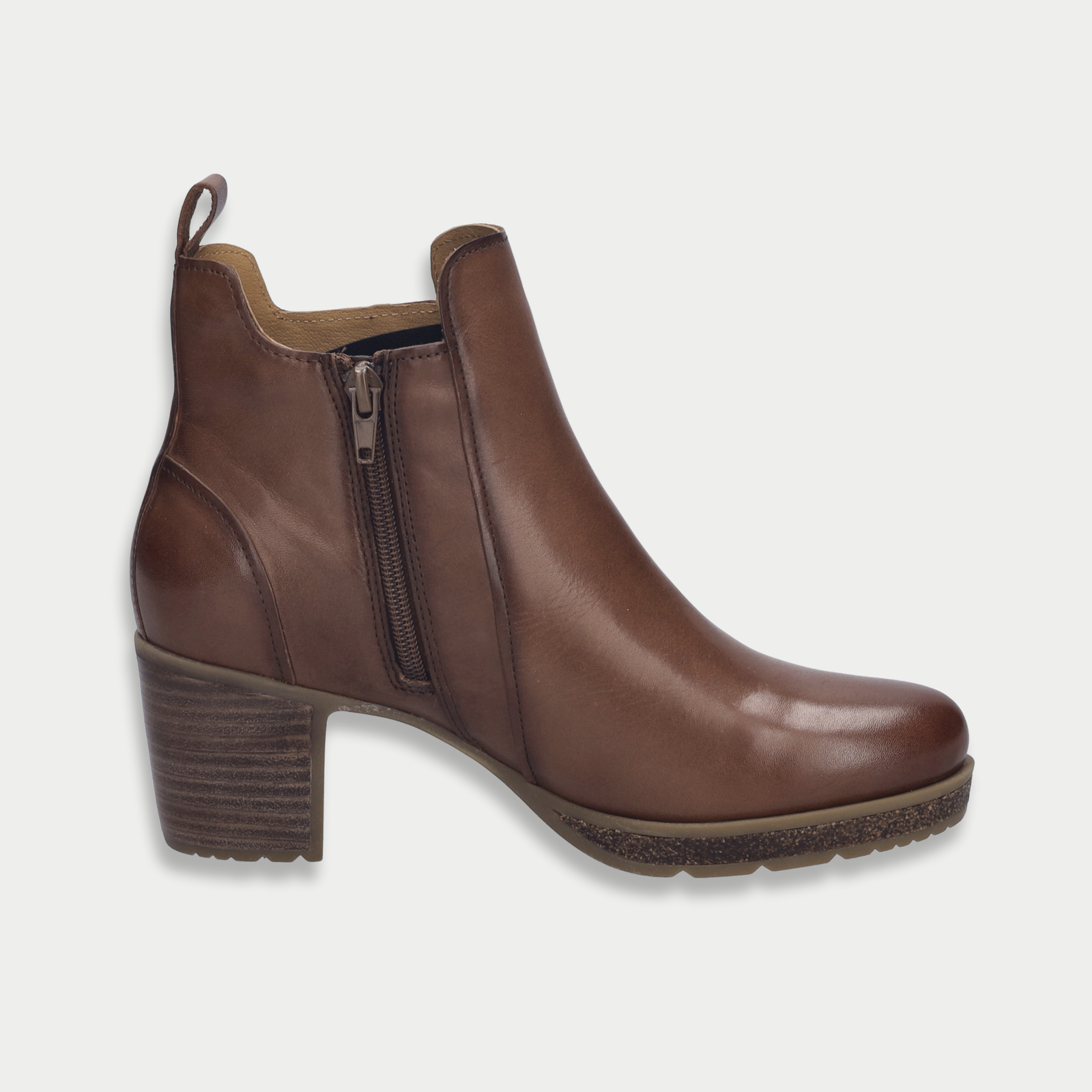 Gloria 04 Cognac Leather Ankle Boots