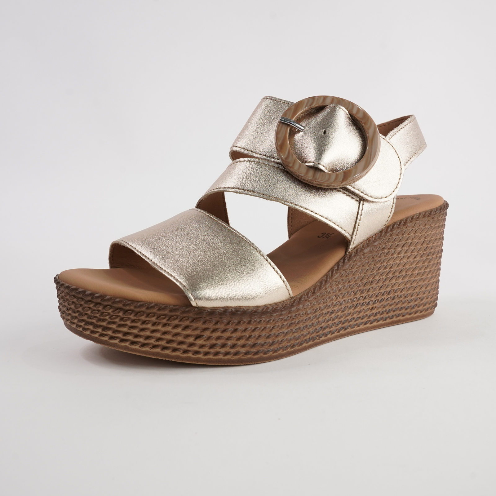 Thelma Champagne Leather Wedges