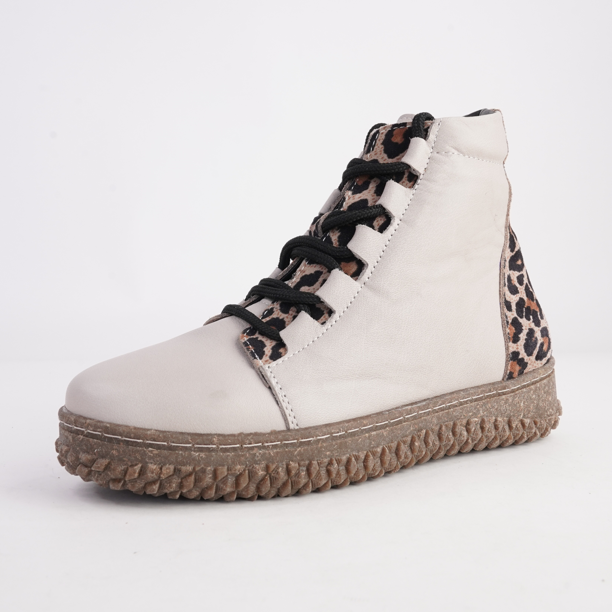 Bonnie Taupe Leather Lace Up Boots