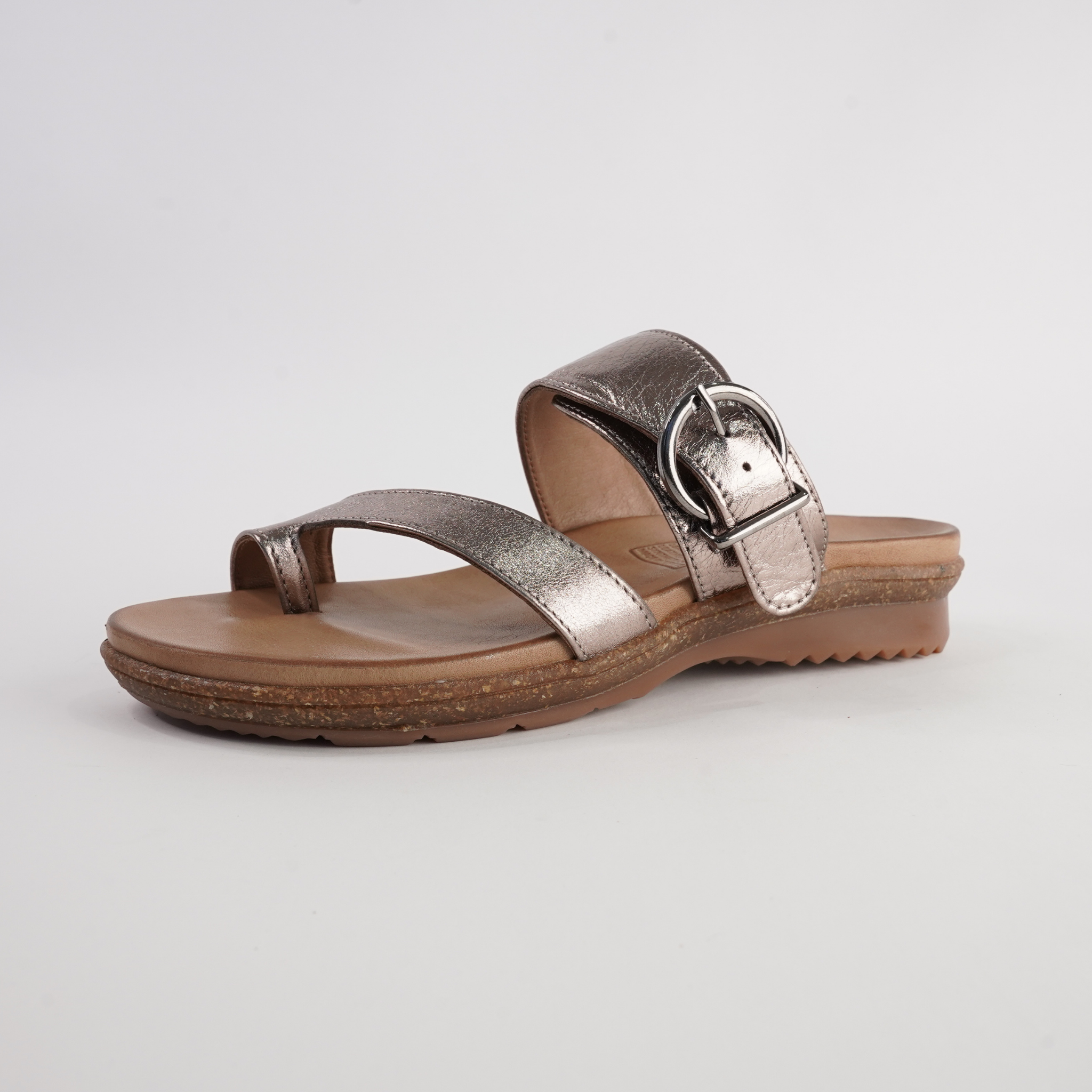 Archy Pewter Leather Sandals