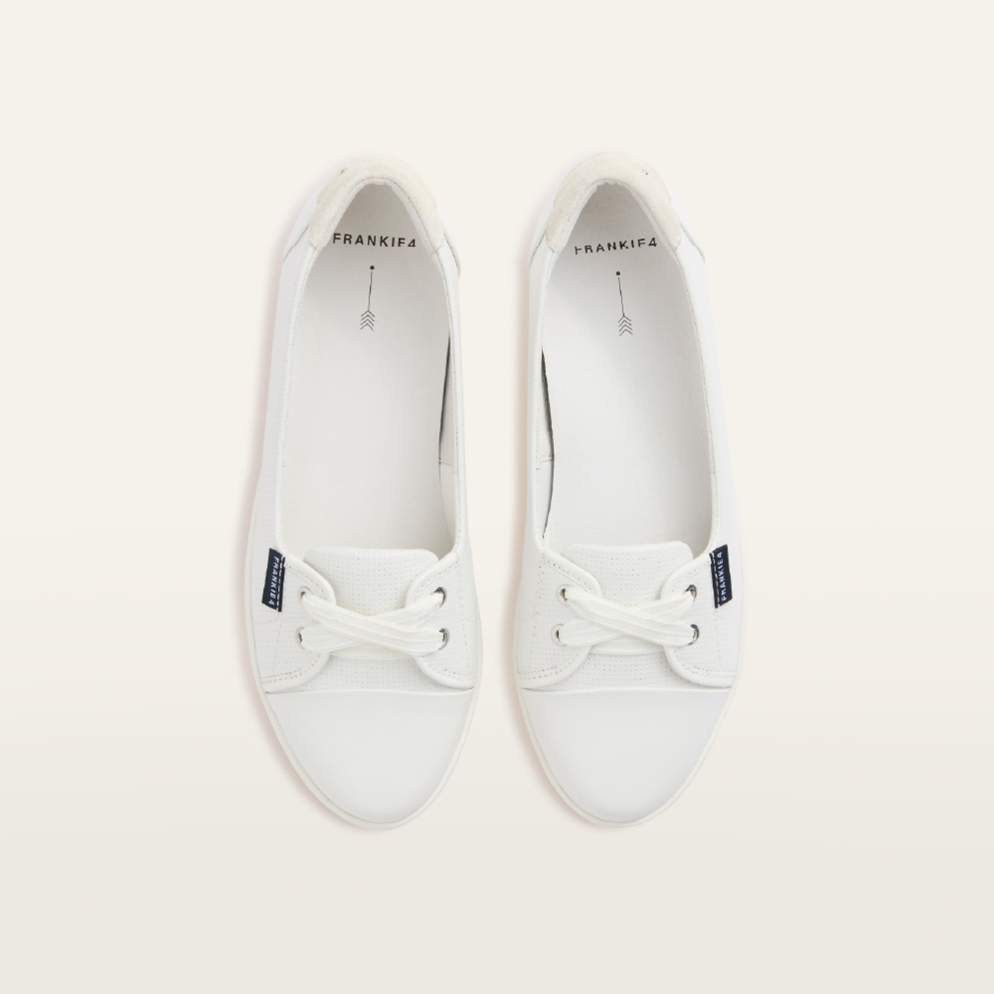 Hannah III White Punched Leather Sneakers