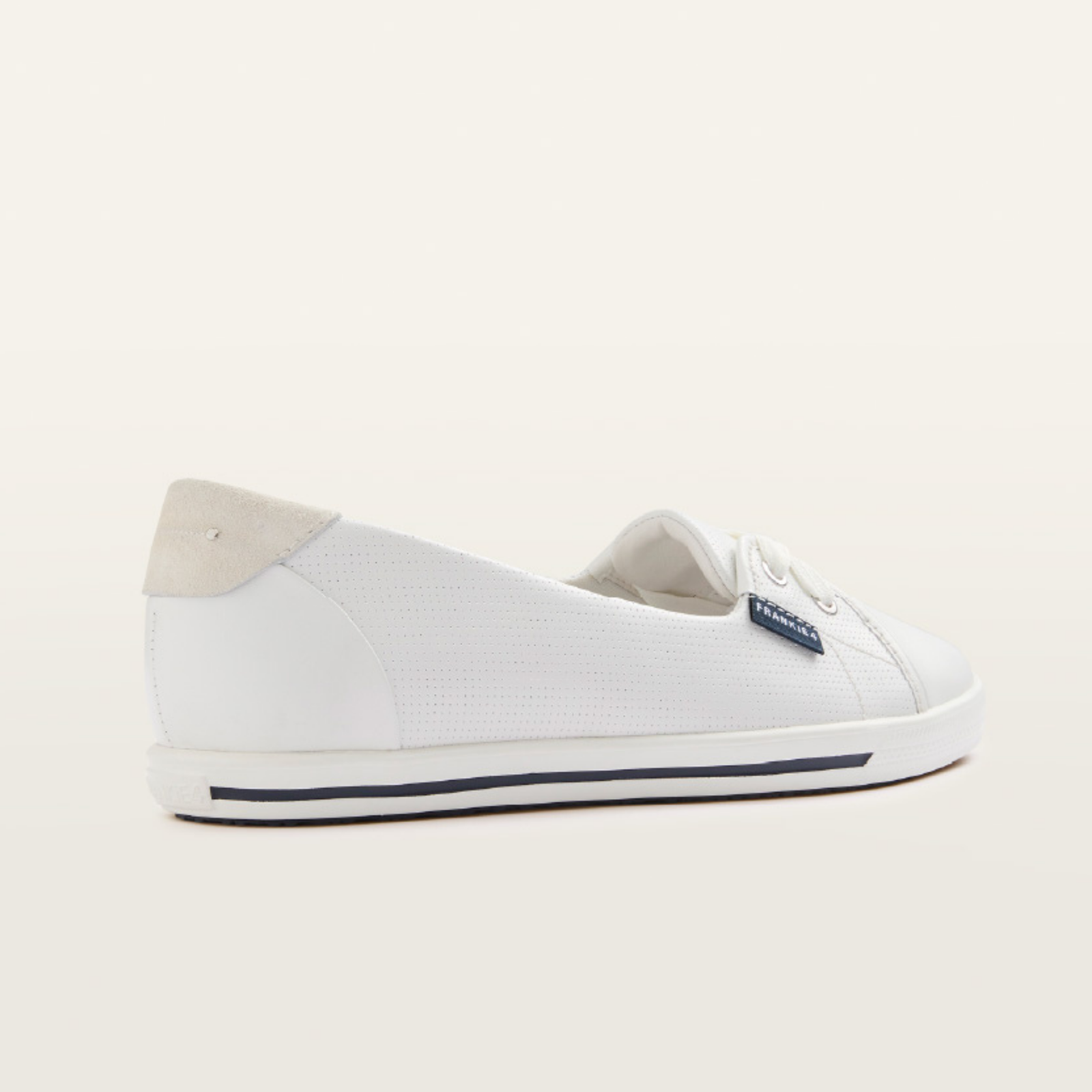 Hannah III White Punched Leather Sneakers