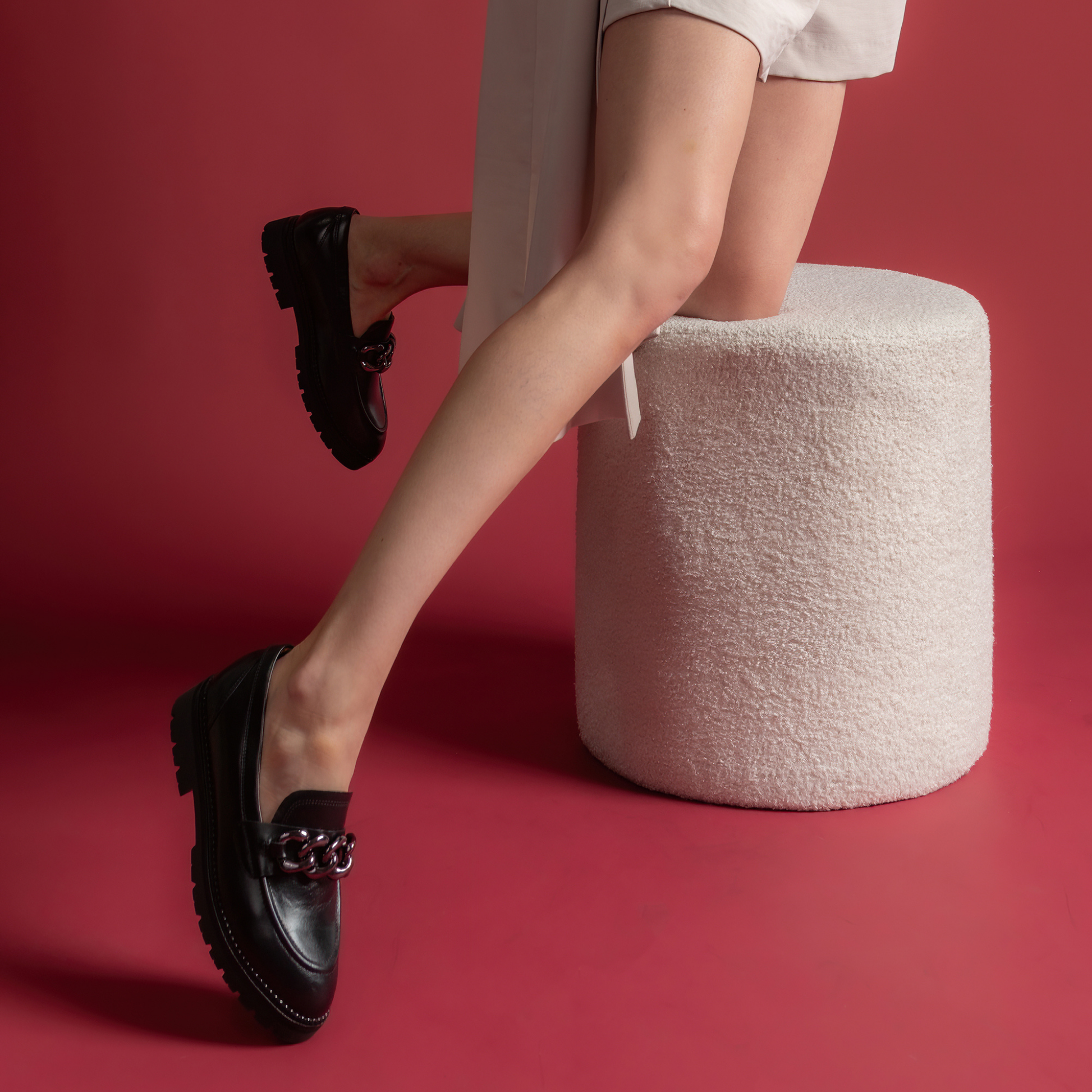 Saint Black Leather Loafers