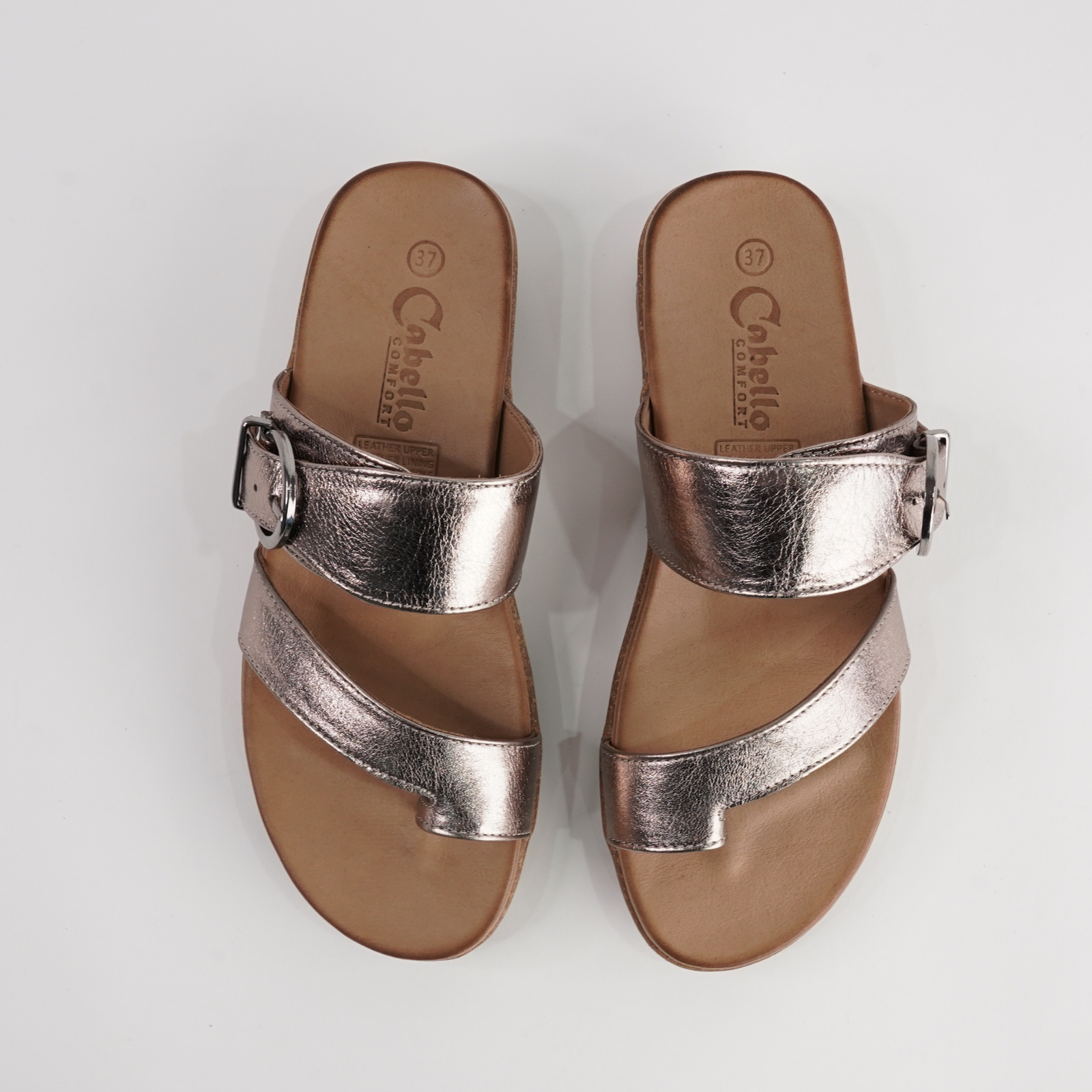 Archy Pewter Leather Sandals