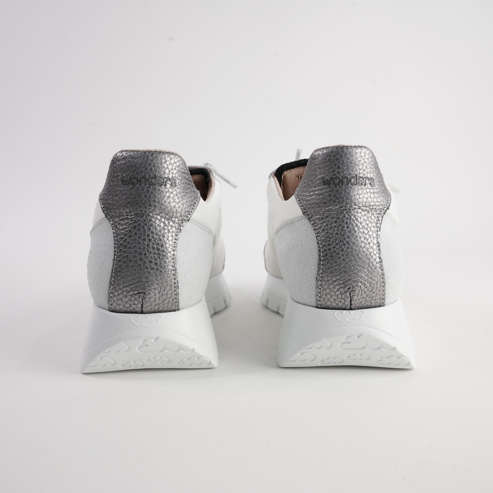 Aubrey White/ Silver Leather Sneakers