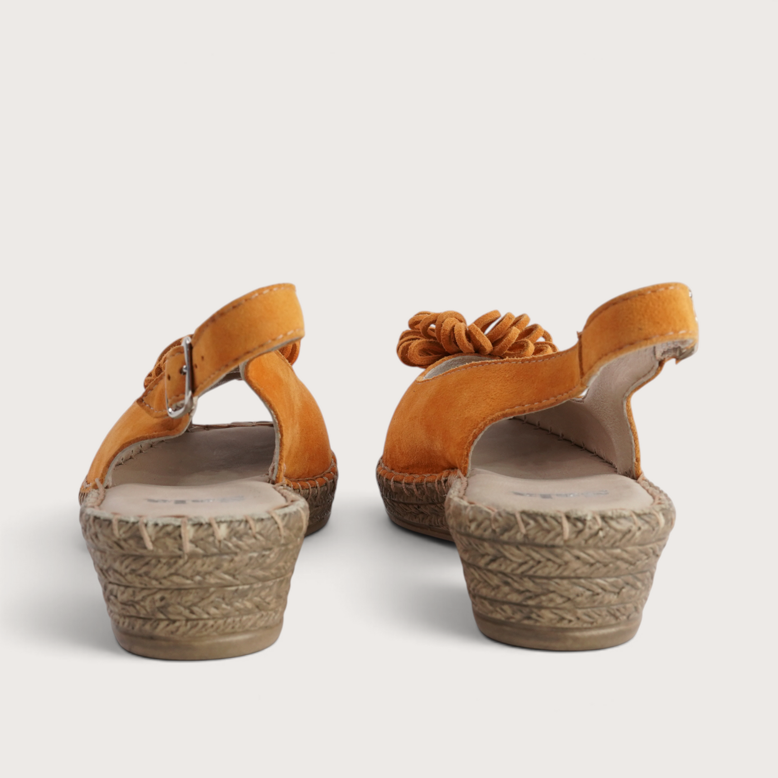 Erica Orange Suede Espadrille Wedges