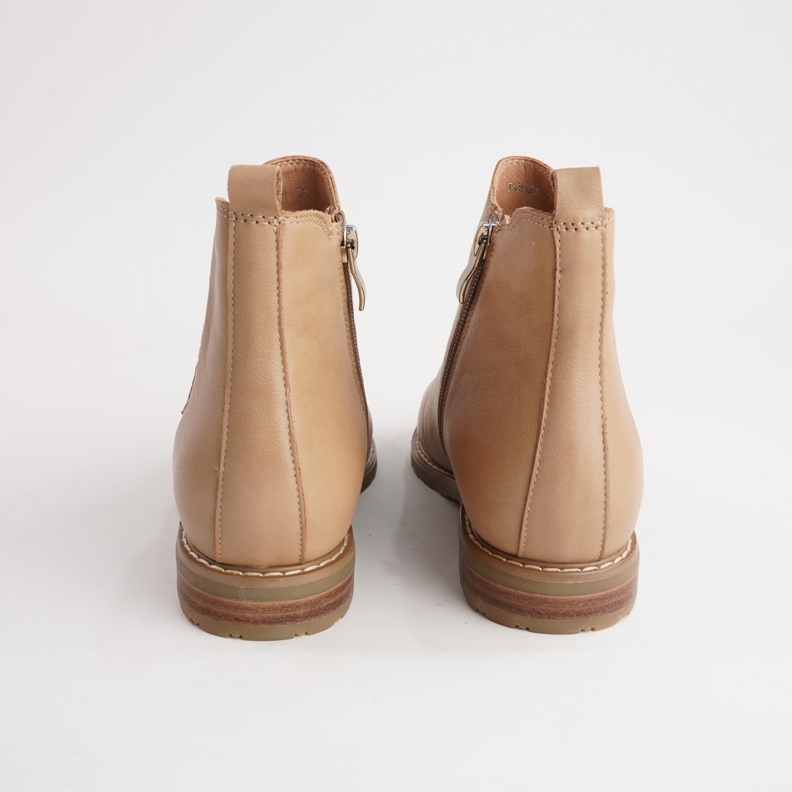 Tamara Camel Leather Ankle Boots