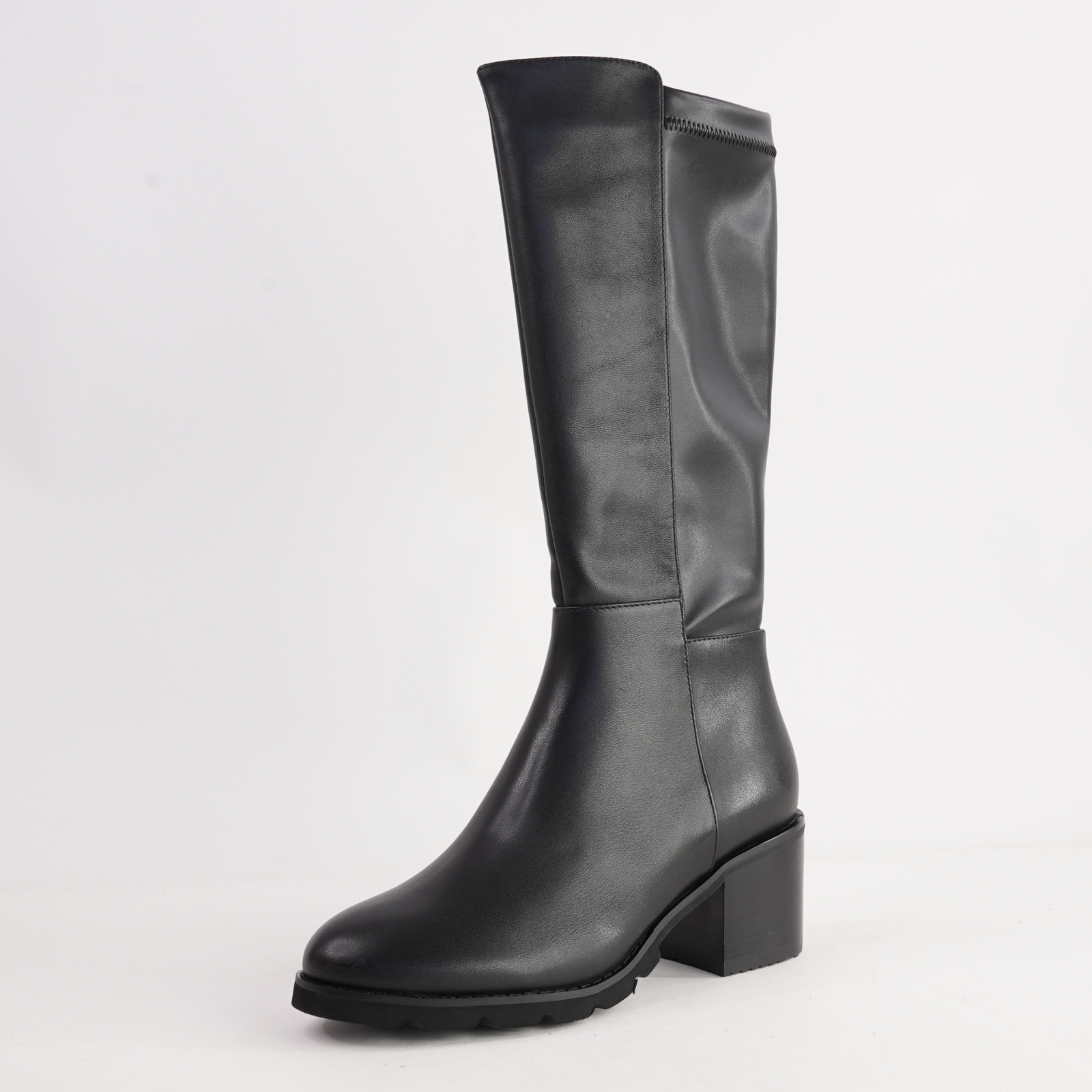 Anderson Black Leather Knee High Boots