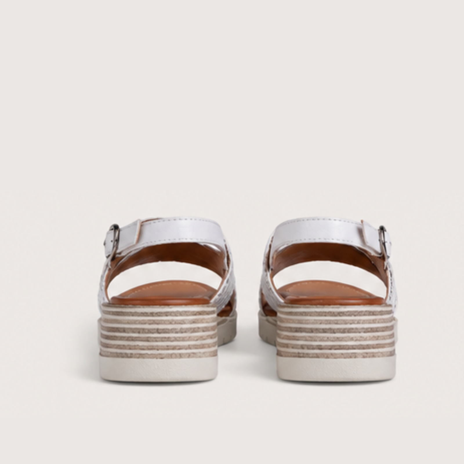 Exile White Leather Sandals