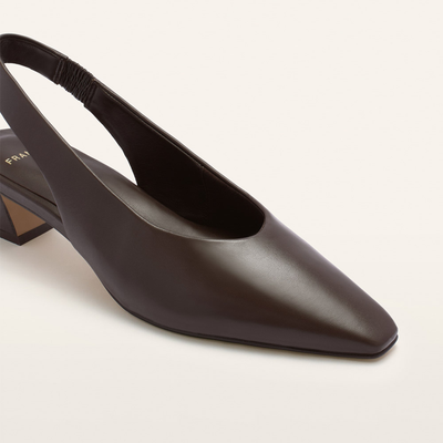 Noa Chocolate Leather Heels