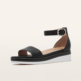Skye Black Tumbled Leather Sandals