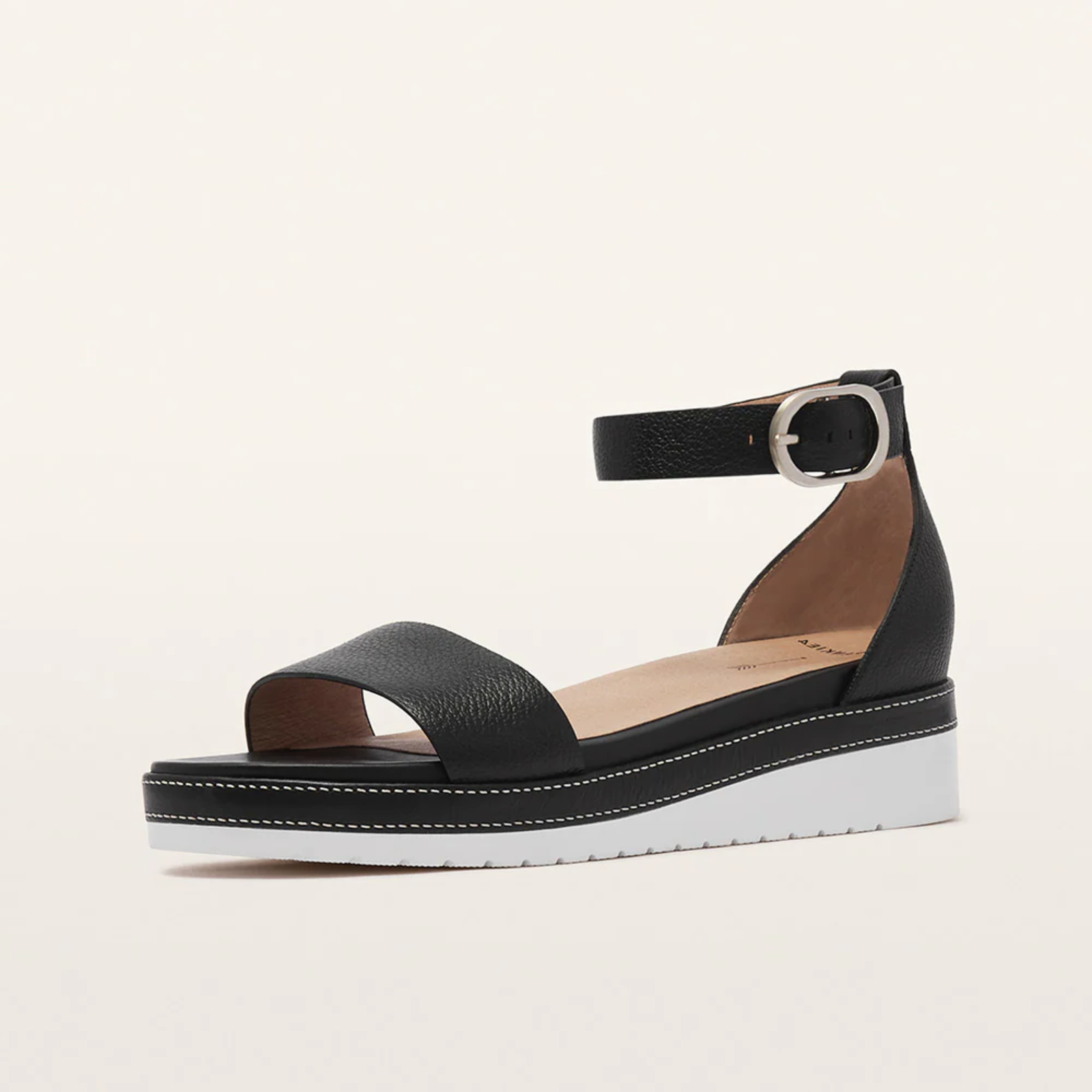 Skye Black Tumbled Leather Sandals