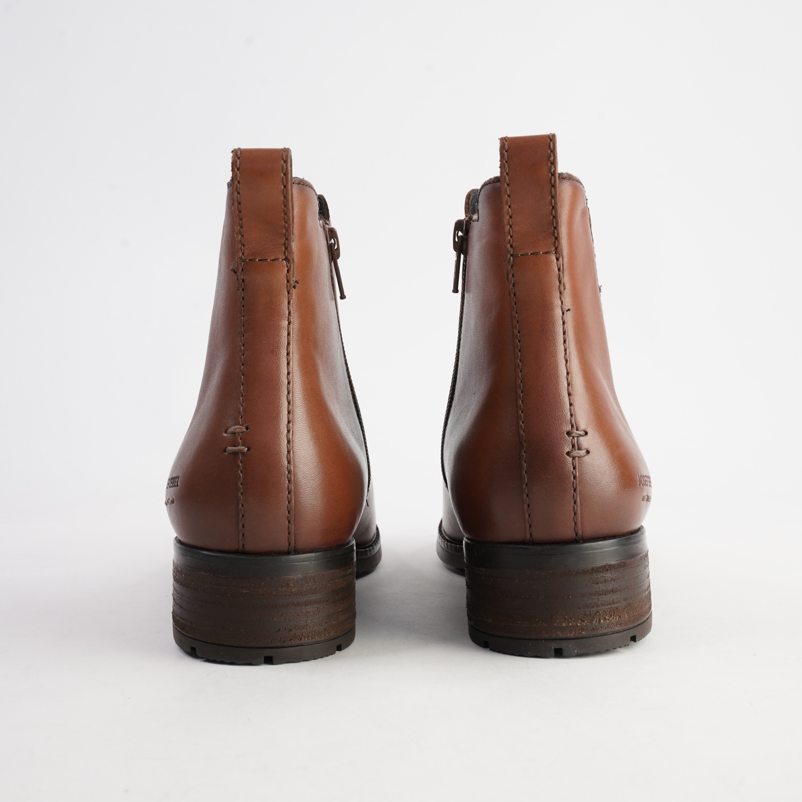 Kate 12 Cognac Leather Ankle Boots