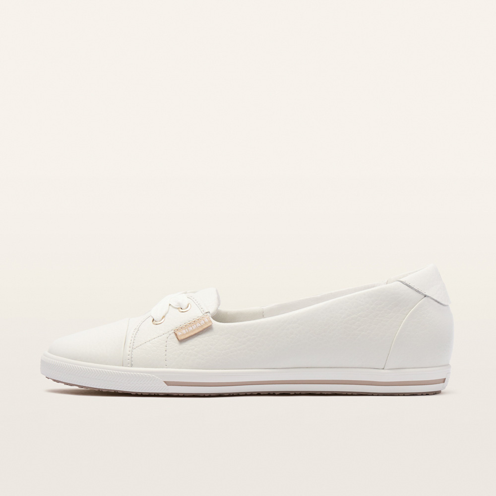 Hannah III White Tumbled Leather Sneakers