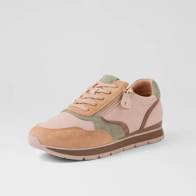 Narniea Soft Pink Leather Sneakers