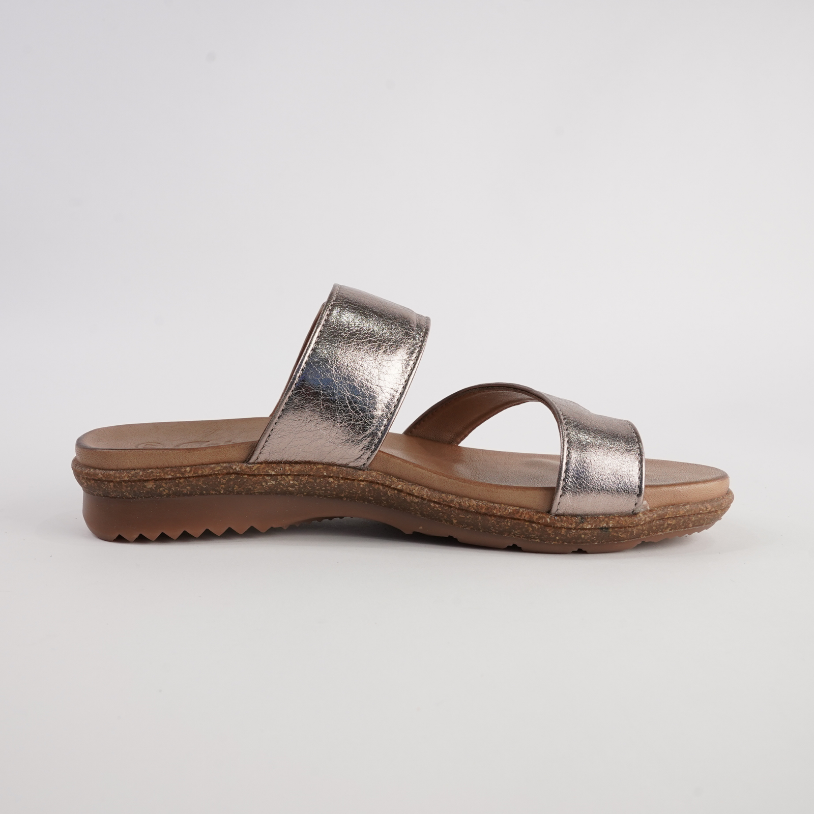 Archy Pewter Leather Sandals