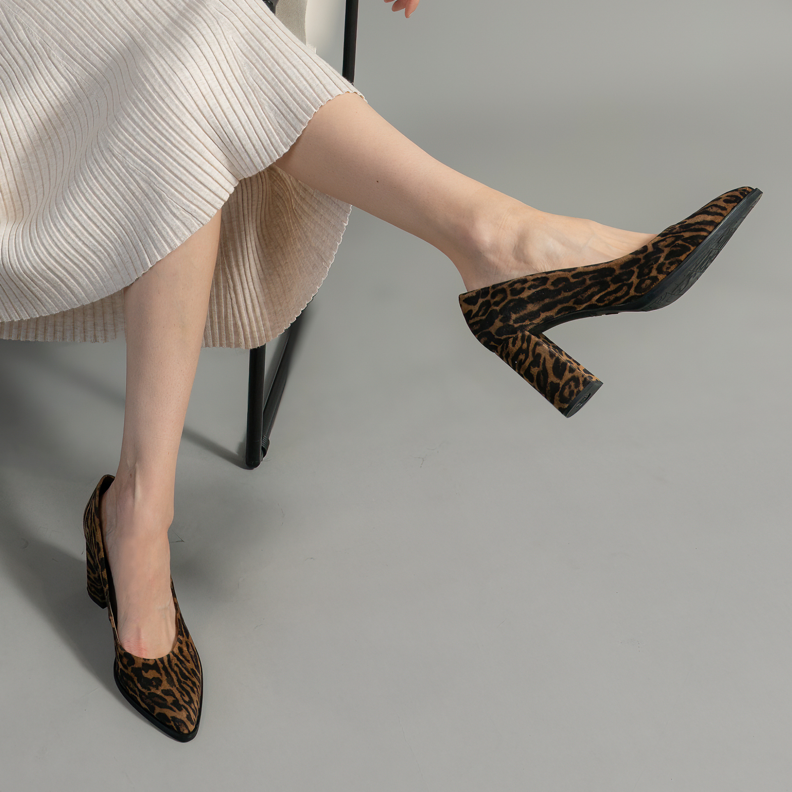 Sable Animal Suede Leather Heels