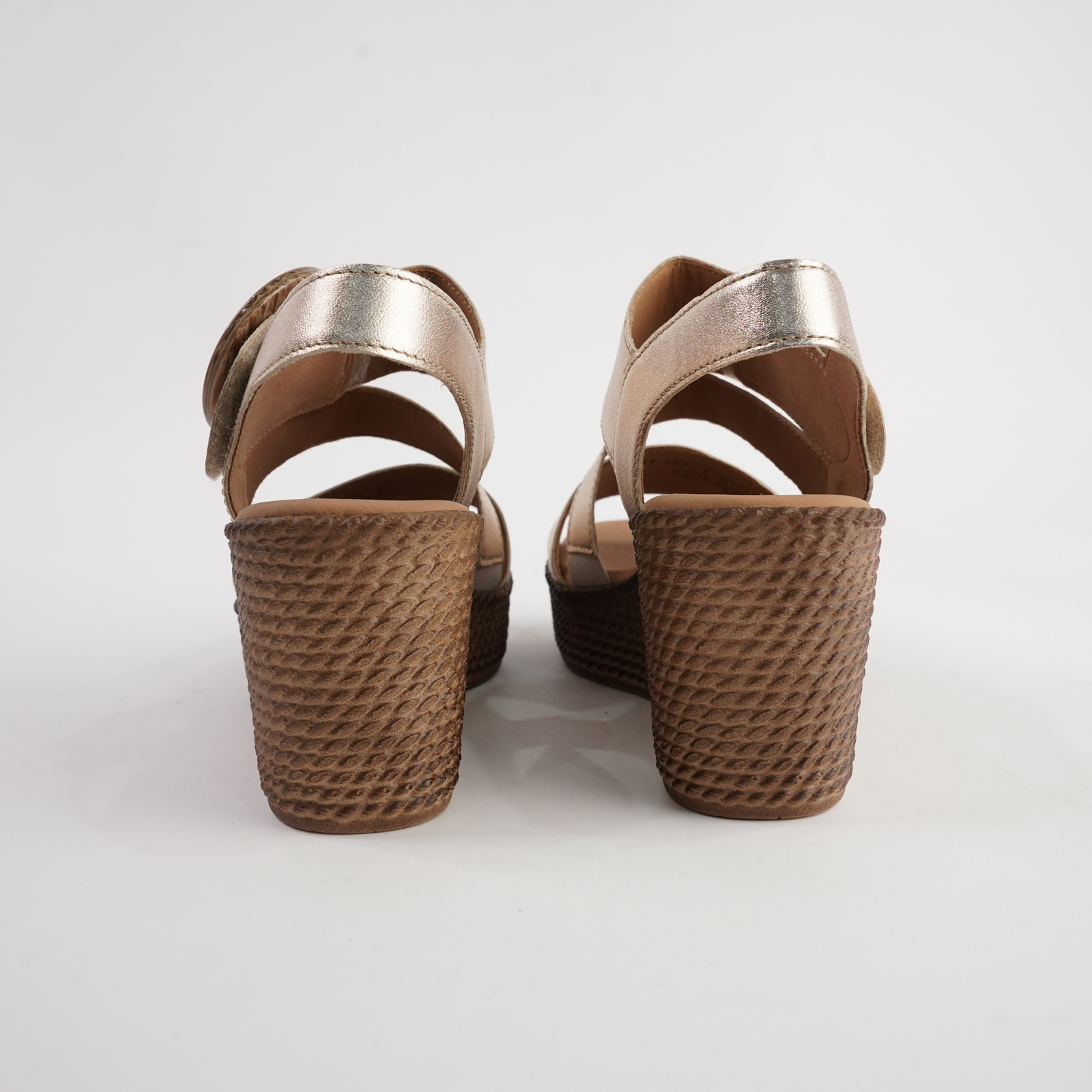 Thelma Champagne Leather Wedges