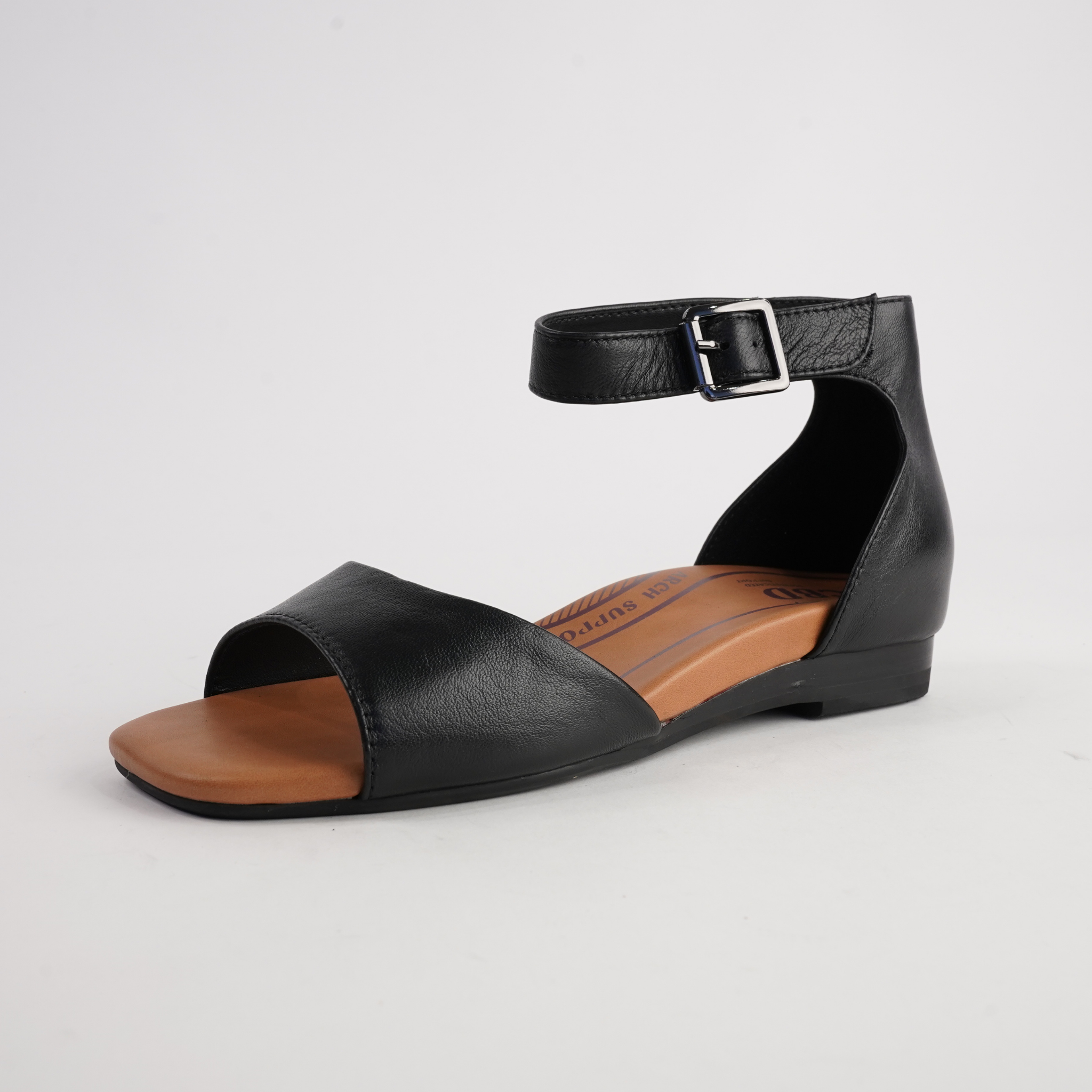 Francis Black Leather Sandals