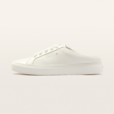 Lincoln White Tumbled Leather Sneakers