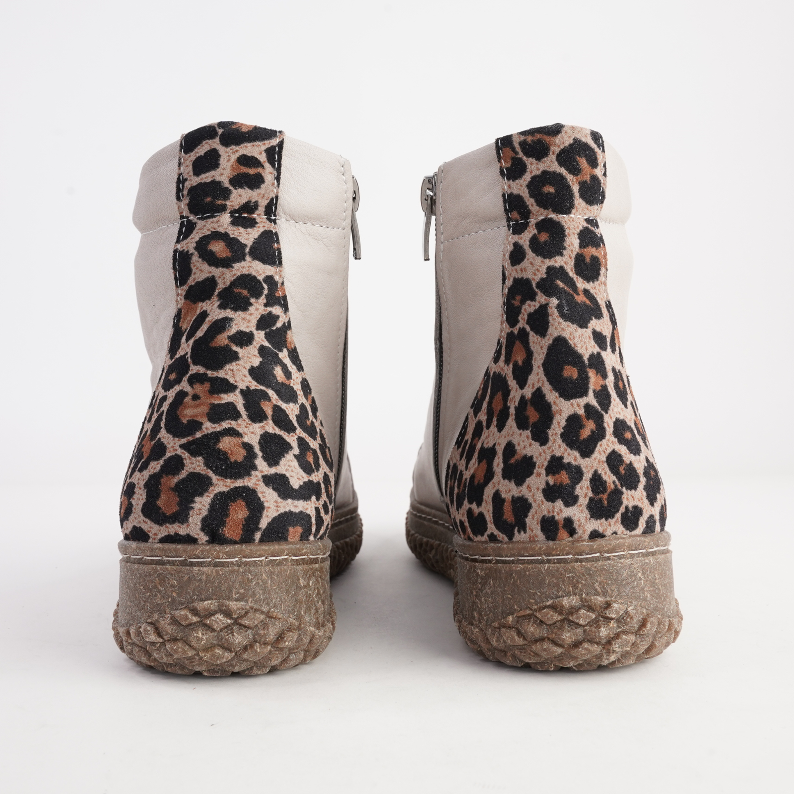 Bonnie Taupe Leather Lace Up Boots