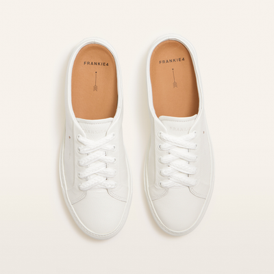 Lincoln White Tumbled Leather Sneakers