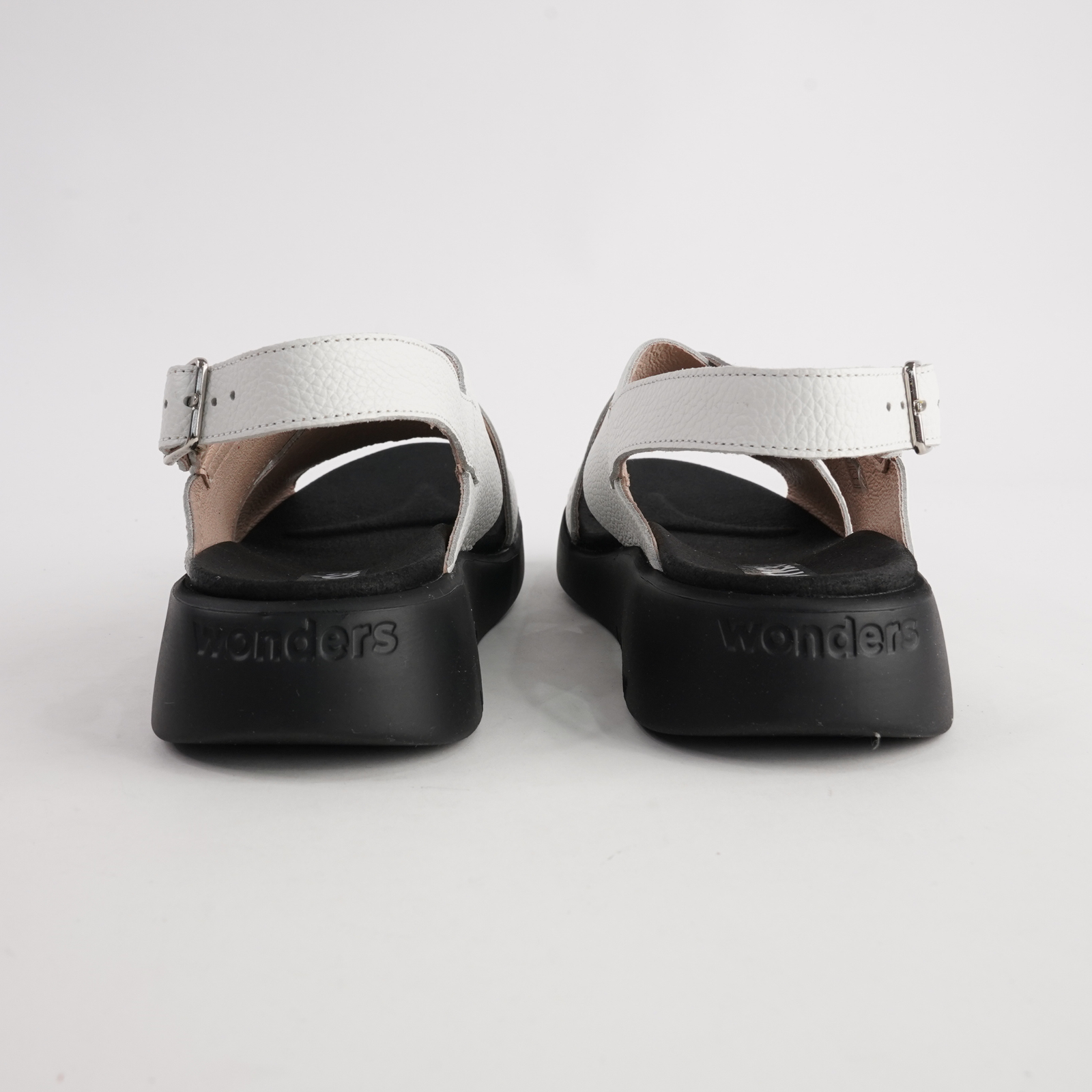 Colleen Off White/ Black Sole Leather Sandals