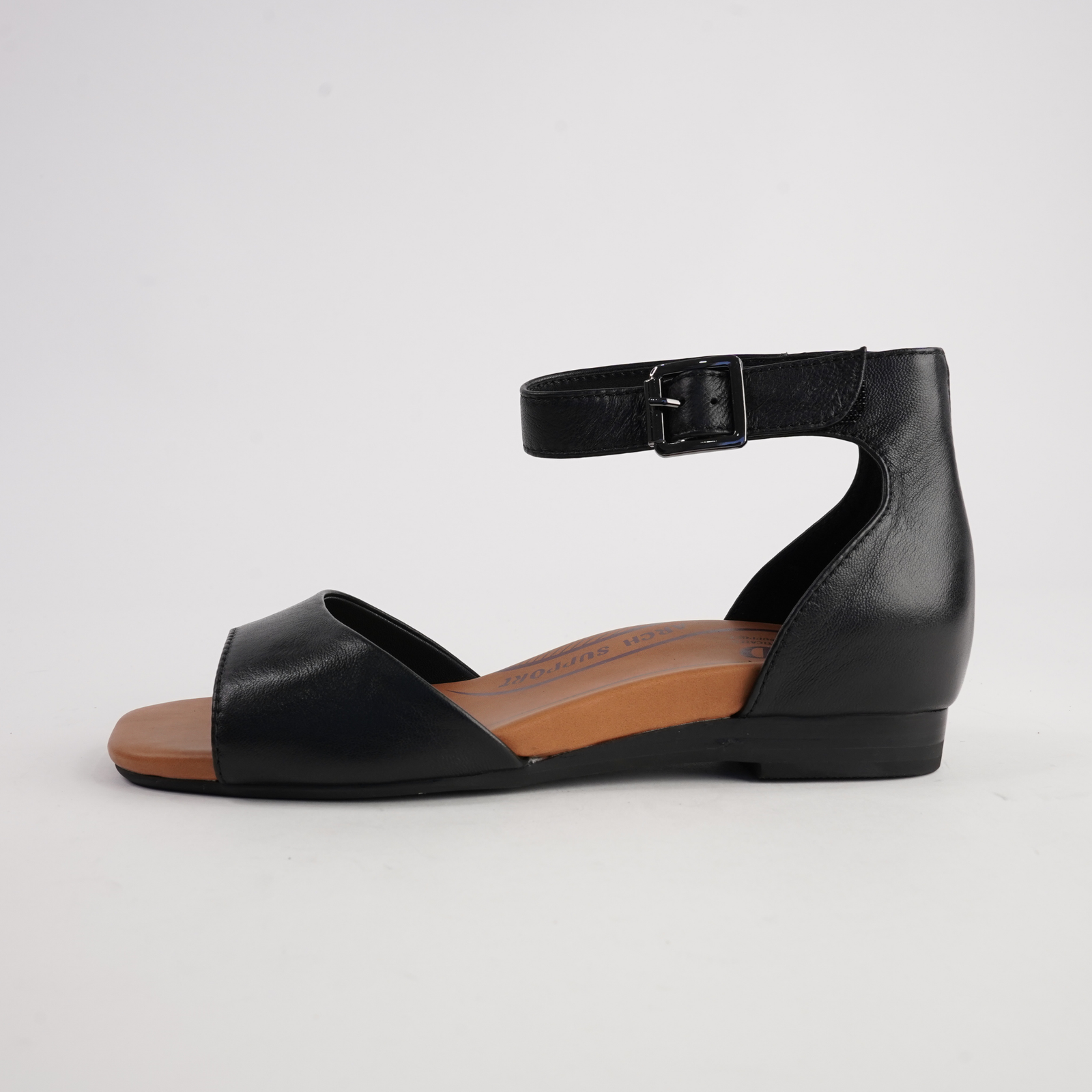 Francis Black Leather Sandals