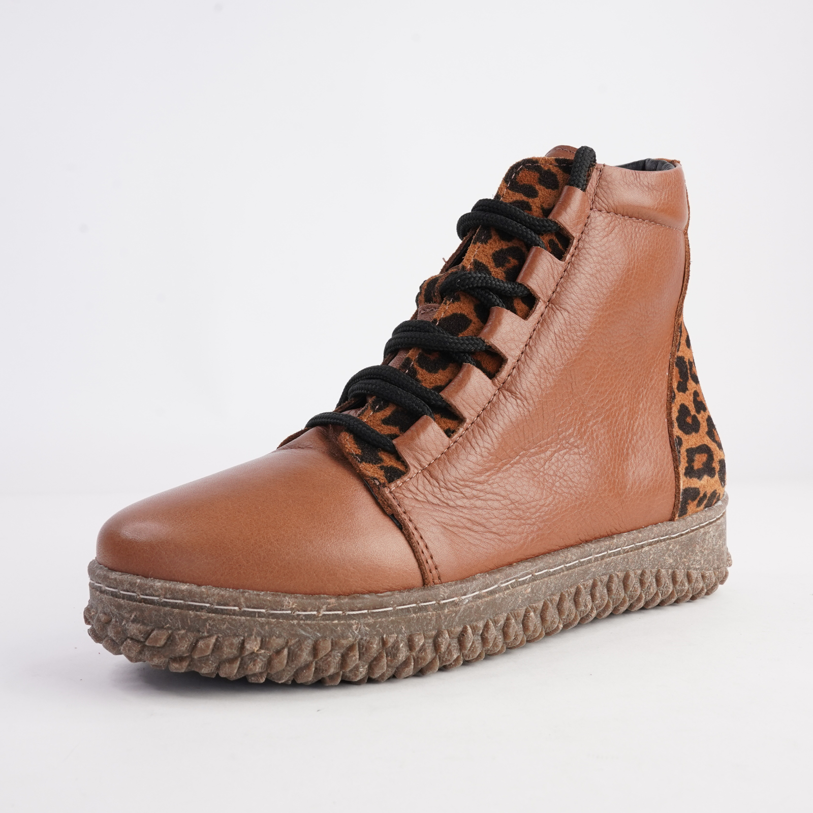 Bonnie Tan Leather Lace Up Boots