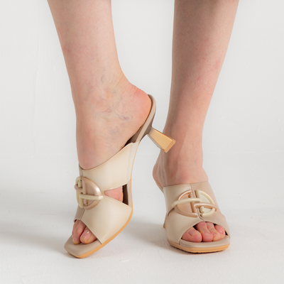 Hv253875 Taupe/ Latte Leather Heels