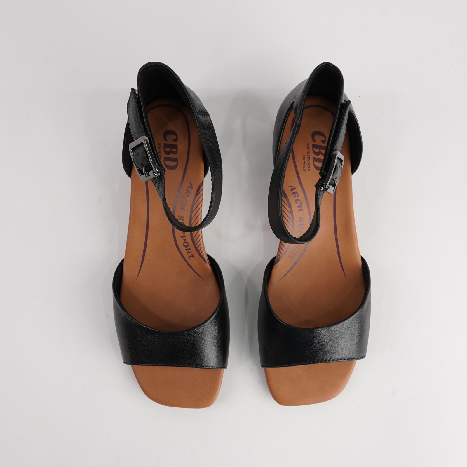 Francis Black Leather Sandals