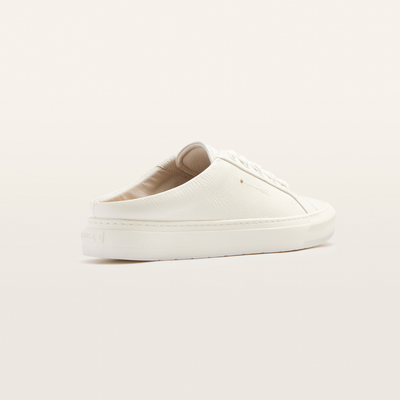 Lincoln White Tumbled Leather Sneakers