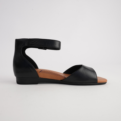 Francis Black Leather Sandals