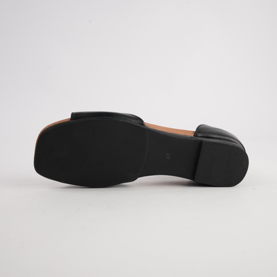 Francis Black Leather Sandals