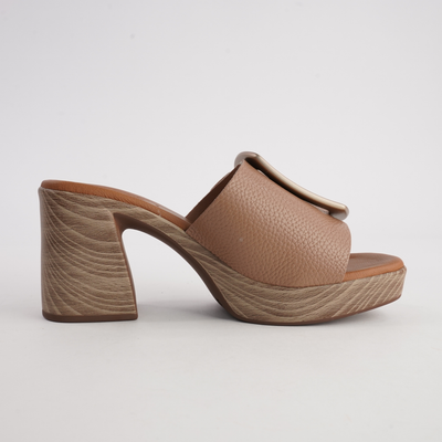 Rouba Taupe Leather Heels