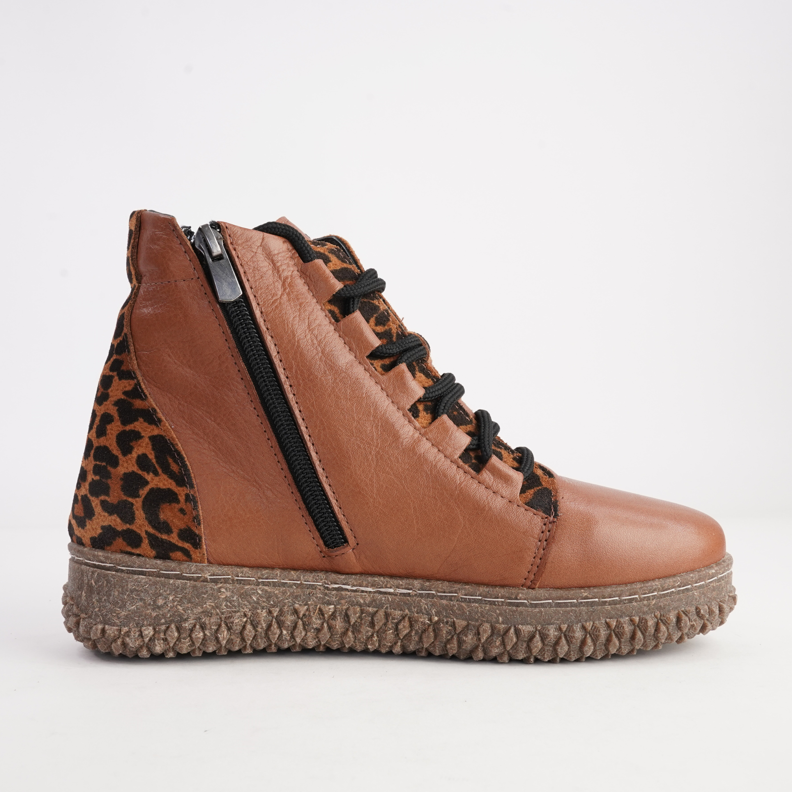 Bonnie Tan Leather Lace Up Boots