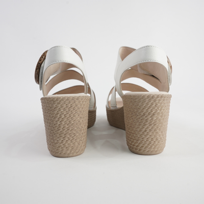 Thelma Latte Leather Wedges