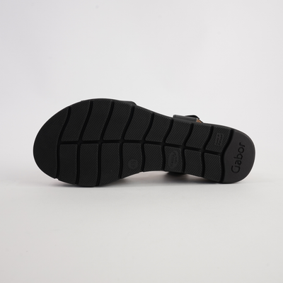 Inez Black Leather Sandals