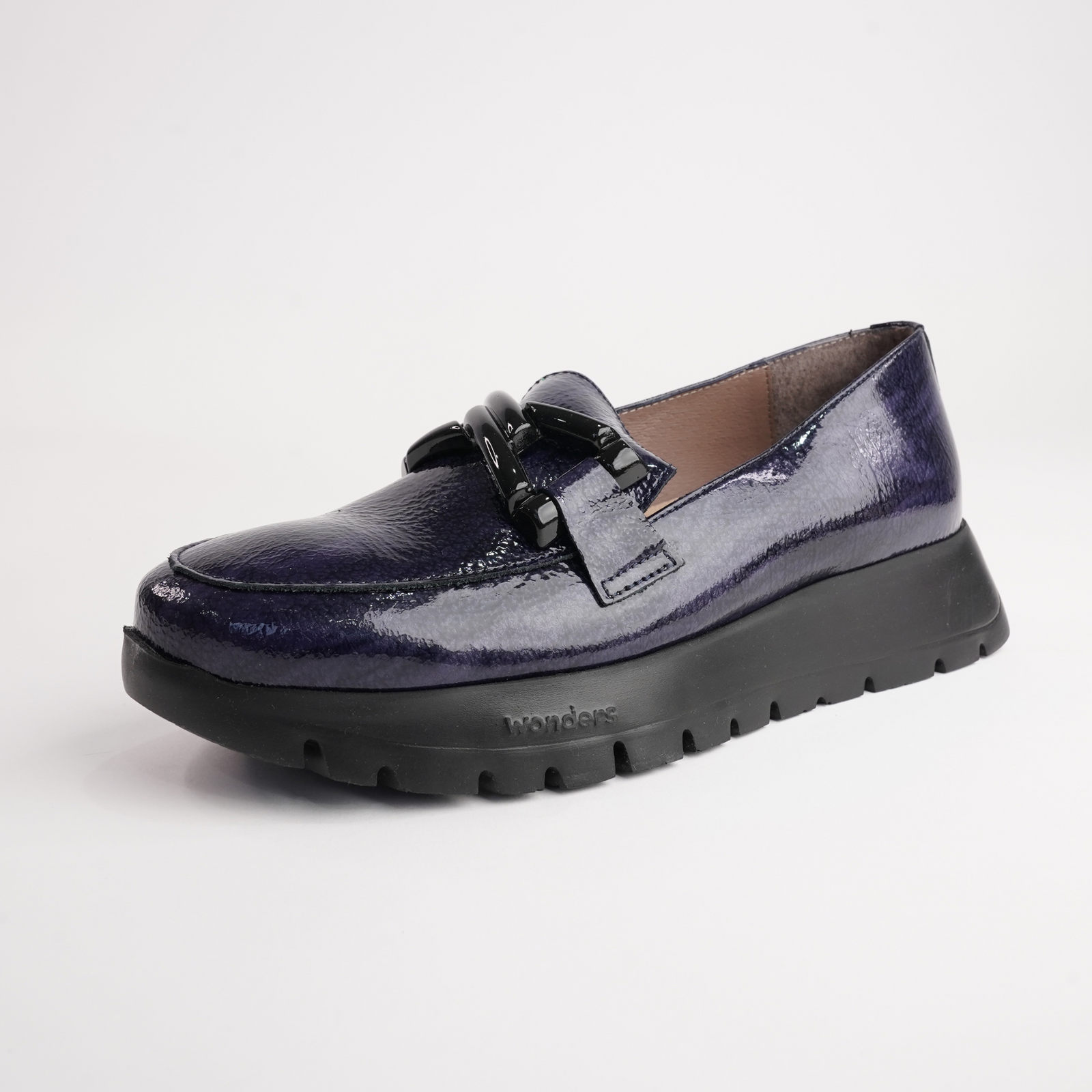 Nora Navy Patent Leather Loafers