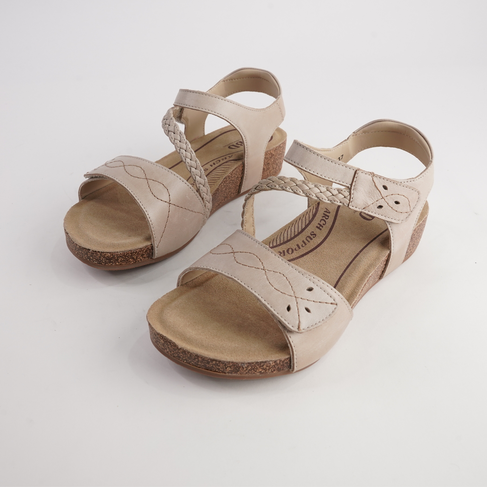 Fog Cement Leather Sandals