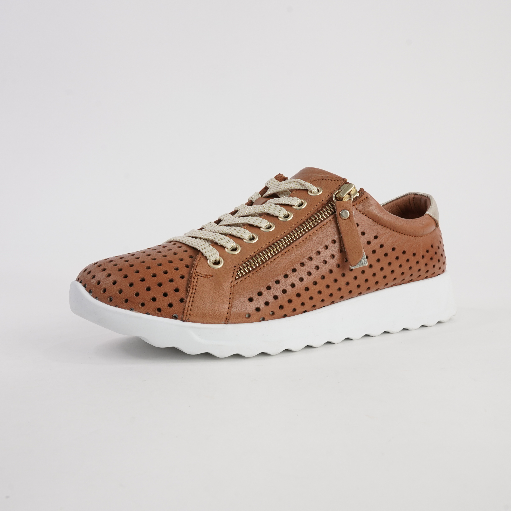 Eg256 Tan Leather Sneakers
