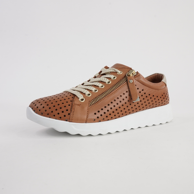 Eg256 Tan Leather Sneakers