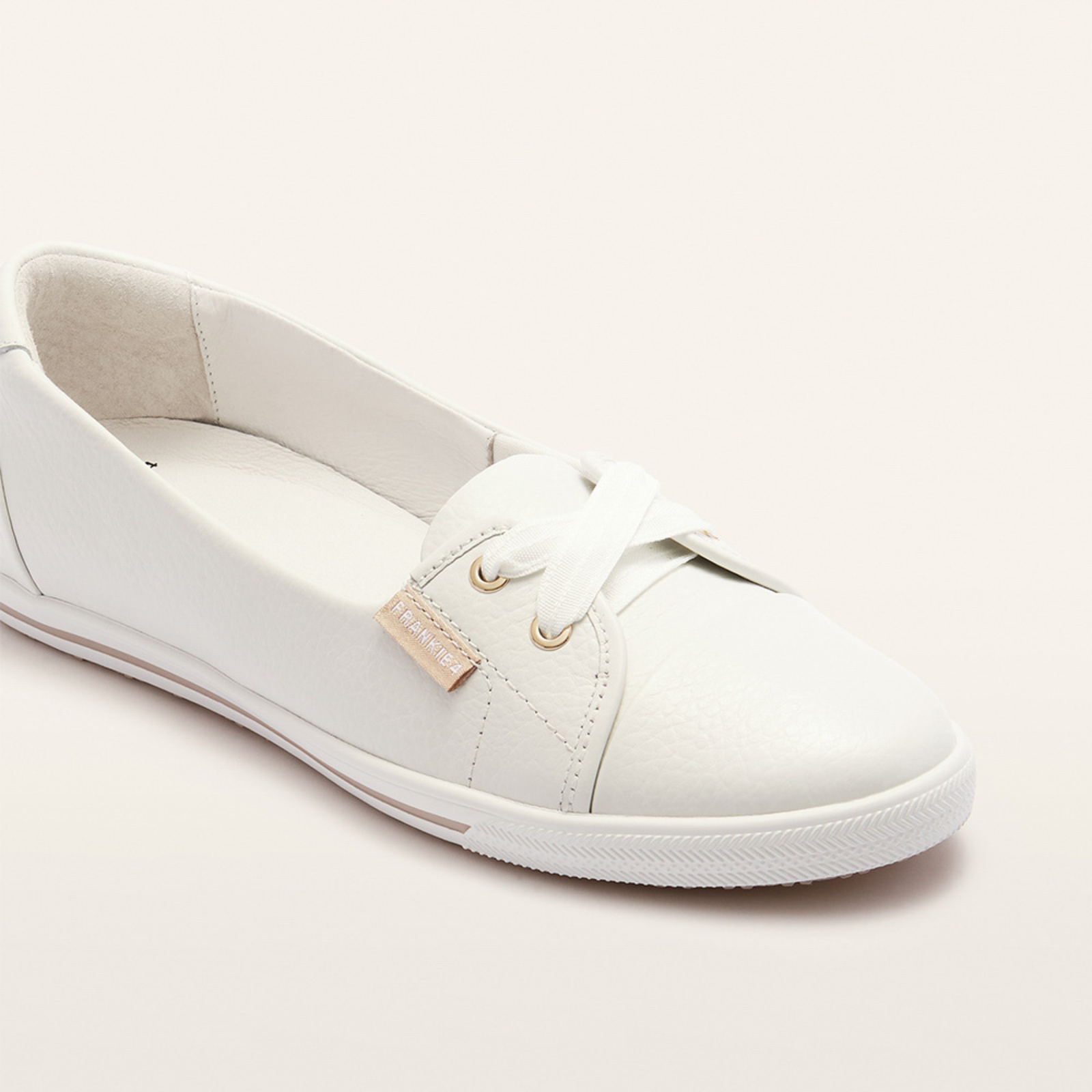 Hannah III White Tumbled Leather Sneakers